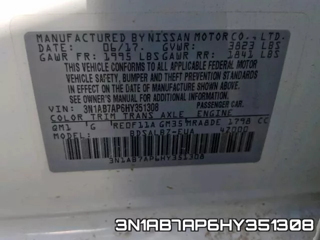 3N1AB7AP6HY351308 фото 2