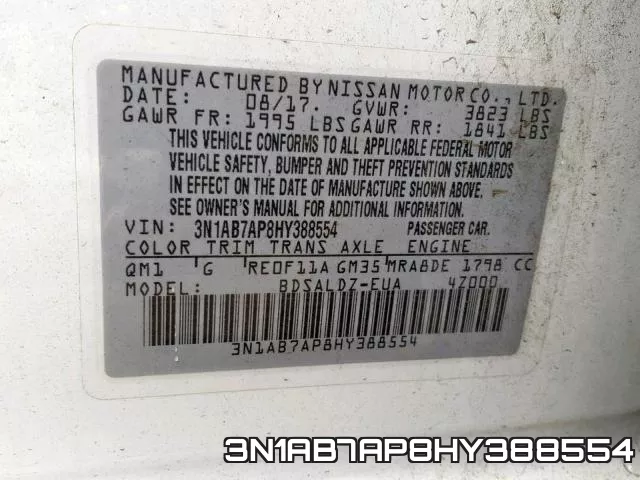 3N1AB7AP8HY388554 фото 2