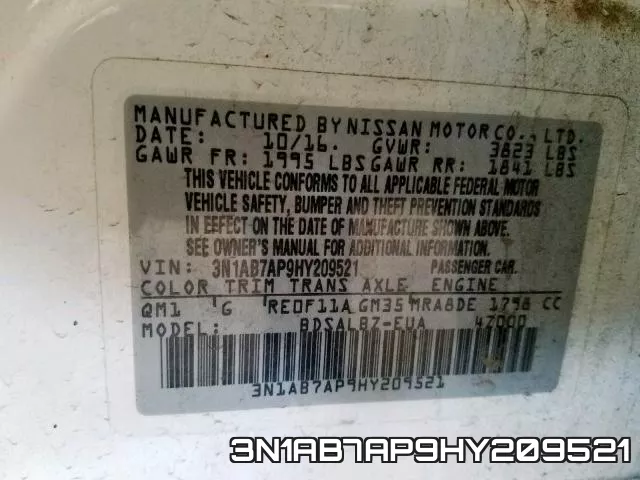 3N1AB7AP9HY209521 фото 2
