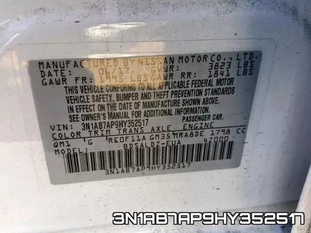 3N1AB7AP9HY352517 фото 2
