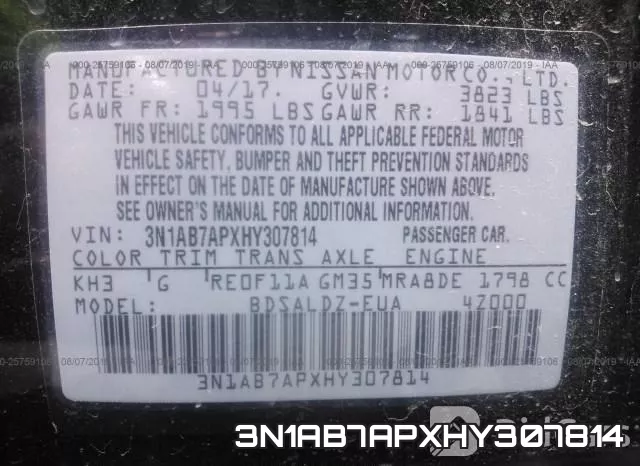 3N1AB7APXHY307814 фото 9