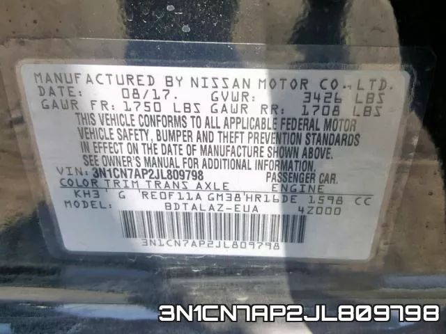 3N1CN7AP2JL809798 фото 2