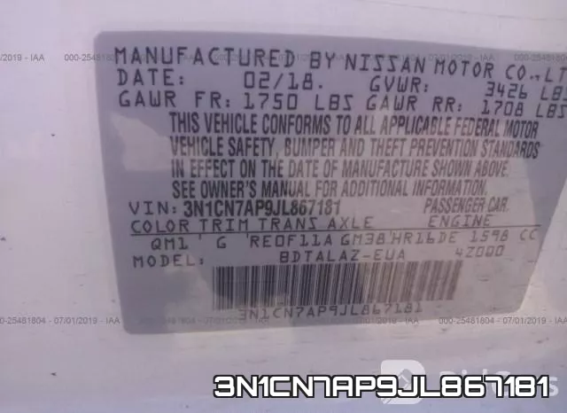 3N1CN7AP9JL867181 фото 10