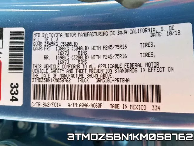 3TMDZ5BN1KM058762 фото 2