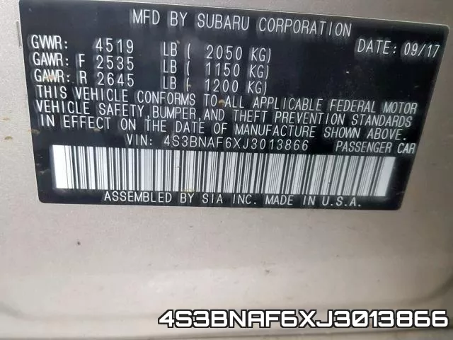 4S3BNAF6XJ3013866 фото 2