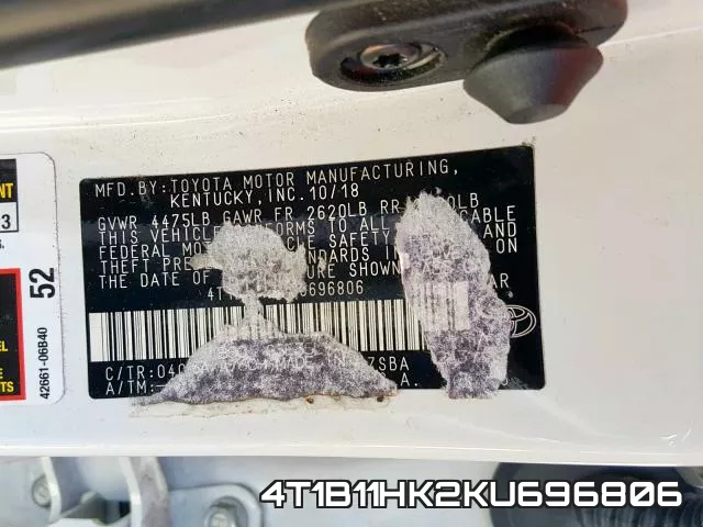 4T1B11HK2KU696806 фото 2