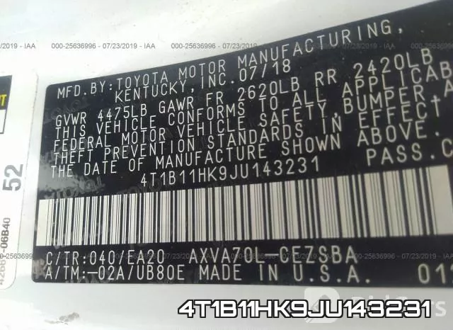 4T1B11HK9JU143231 фото 10