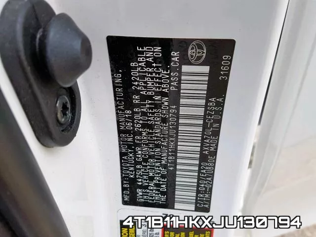 4T1B11HKXJU130794 фото 2