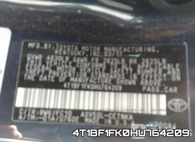 4T1BF1FK0HU764209 фото 10
