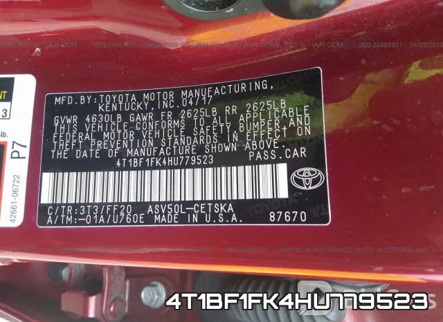 4T1BF1FK4HU779523 фото 10