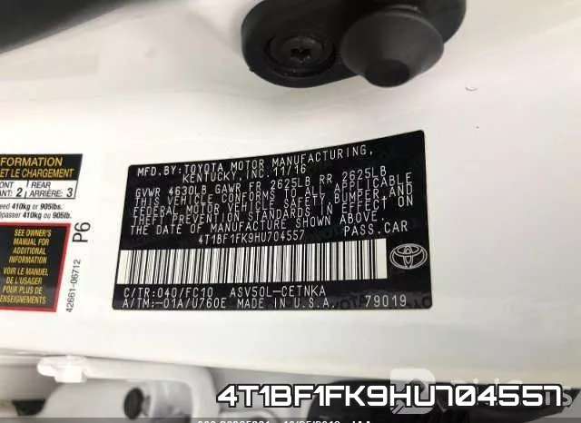 4T1BF1FK9HU704557 фото 4
