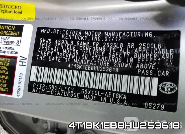 4T1BK1EB8HU253618 фото 10