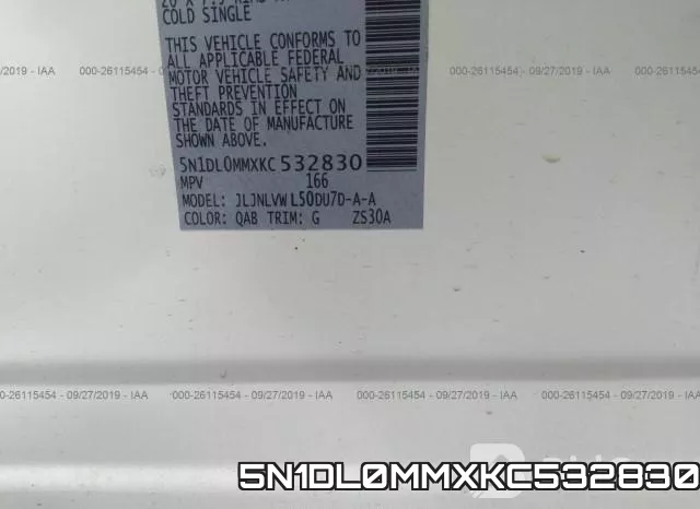 5N1DL0MMXKC532830 фото 10