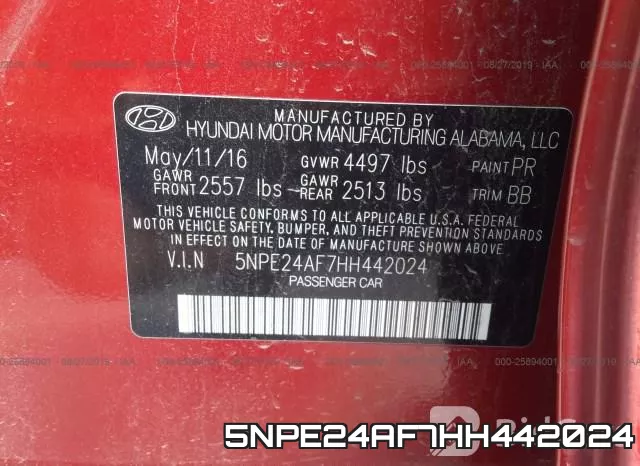 5NPE24AF7HH442024 фото 10