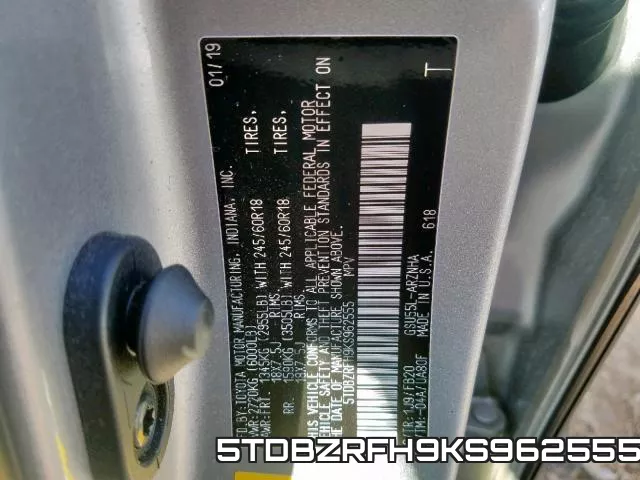 5TDBZRFH9KS962555 фото 2