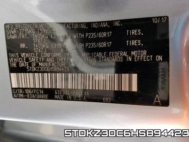 5TDKZ3DC6HS894423 фото 2