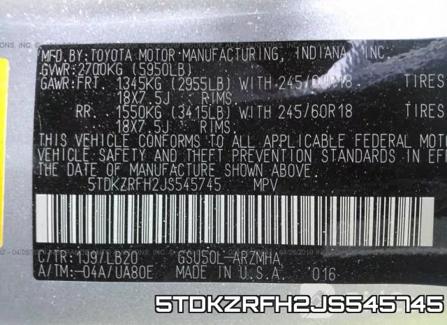 5TDKZRFH2JS545745 фото 10