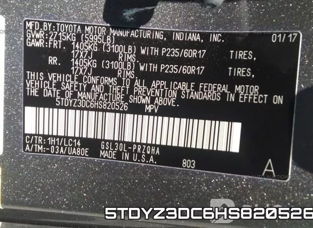 5TDYZ3DC6HS820526 фото 10