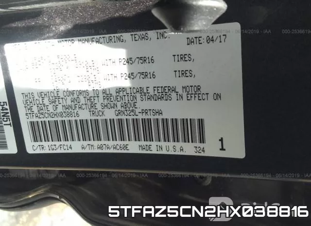 5TFAZ5CN2HX038816 фото 10