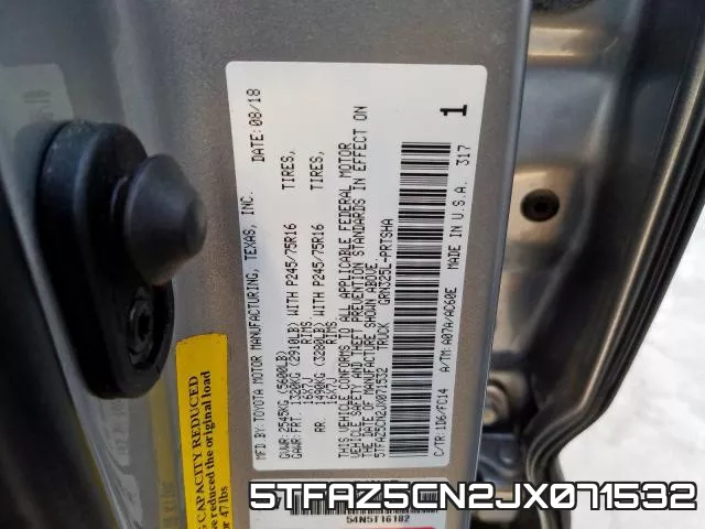 5TFAZ5CN2JX071532 фото 2
