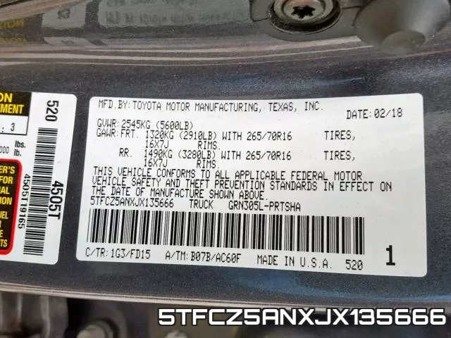 5TFCZ5ANXJX135666 фото 2