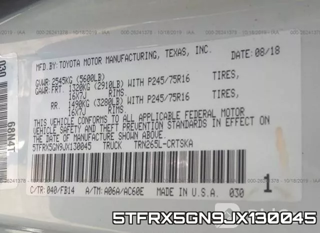 5TFRX5GN9JX130045 фото 10