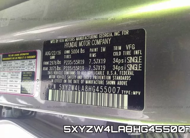 5XYZW4LA8HG455007 фото 10