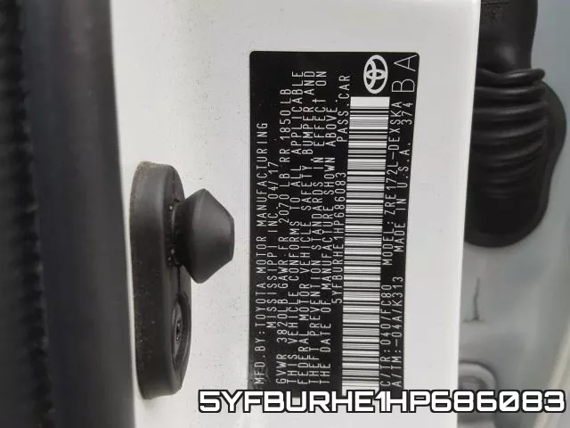 5YFBURHE1HP686083 фото 2