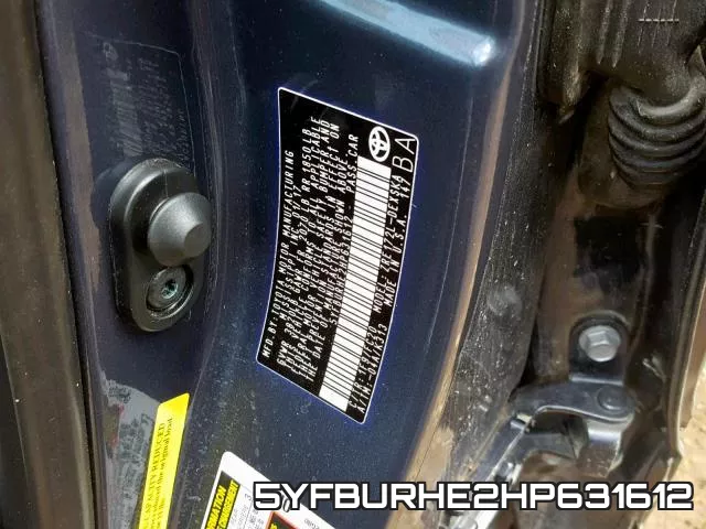 5YFBURHE2HP631612 фото 2