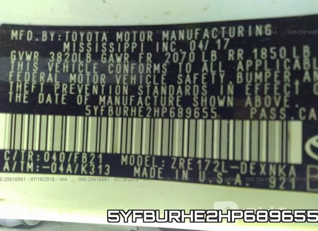 5YFBURHE2HP689655 фото 10