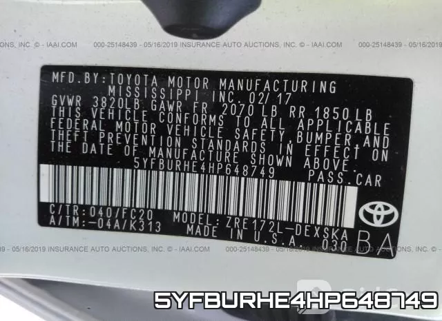 5YFBURHE4HP648749 фото 10