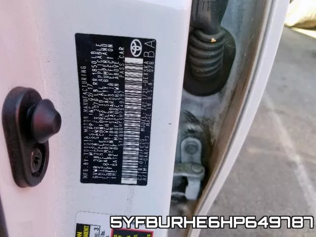 5YFBURHE6HP649787 фото 2