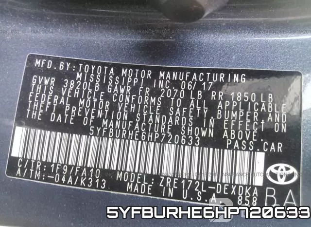 5YFBURHE6HP720633 фото 10