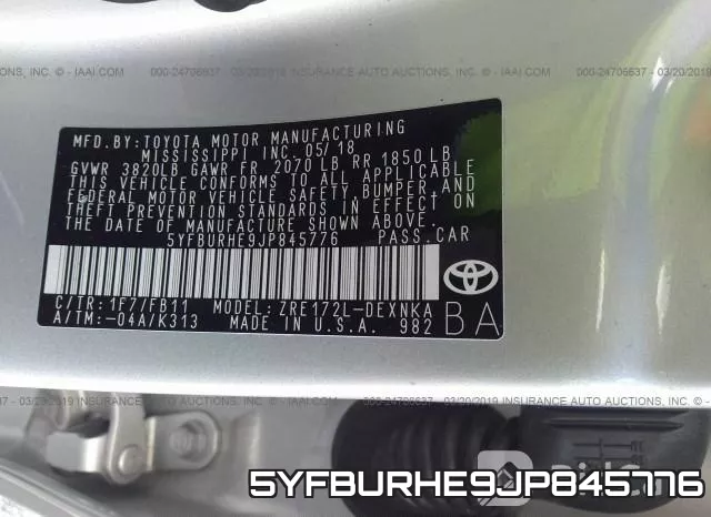 5YFBURHE9JP845776 фото 10