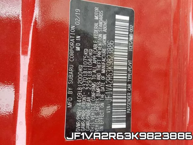 JF1VA2R63K9823886 фото 2