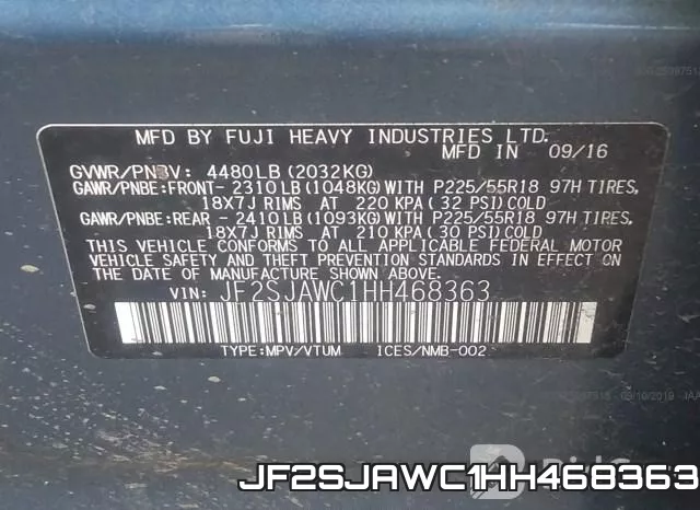 JF2SJAWC1HH468363 фото 10