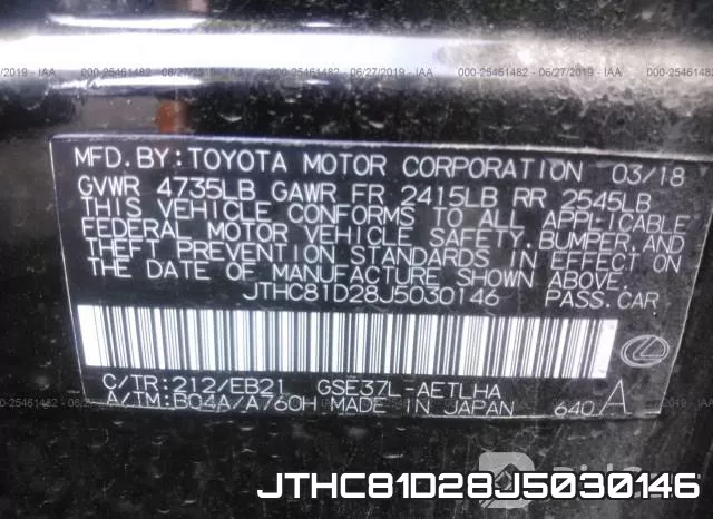 JTHC81D28J5030146 фото 10