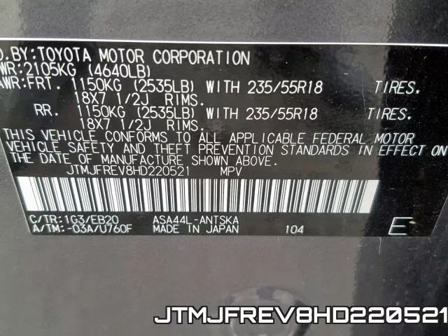 JTMJFREV8HD220521 фото 2