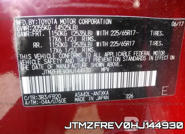 JTMZFREV0HJ144930 фото 10