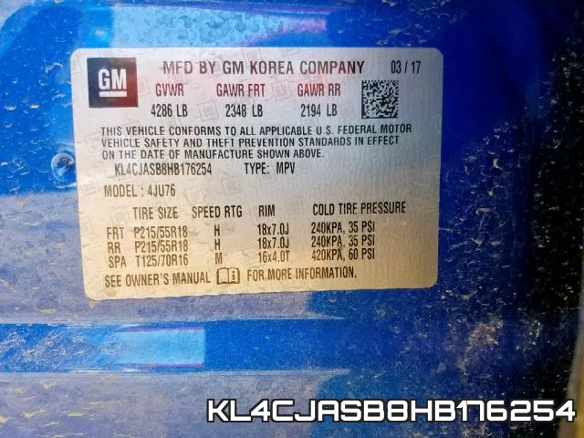 KL4CJASB8HB176254 фото 2
