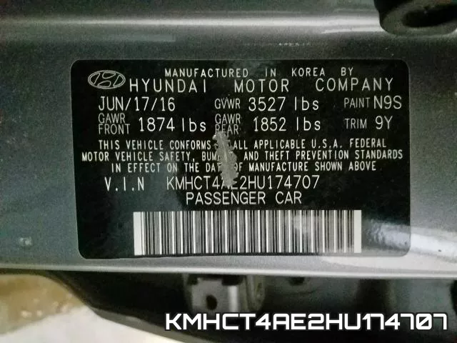 KMHCT4AE2HU174707 фото 2