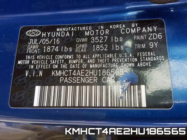 KMHCT4AE2HU186565 фото 2