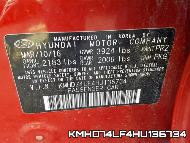 KMHD74LF4HU136734 фото 2