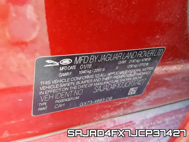 SAJAD4FX7JCP37427 фото 2