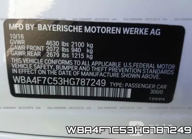 WBA4F7C53HG787249 фото 10