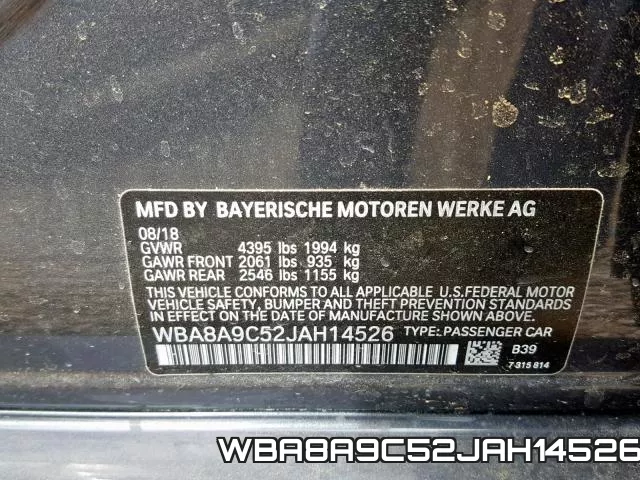 WBA8A9C52JAH14526 фото 2
