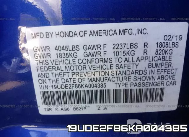 19UDE2F86KA004385 фото 10