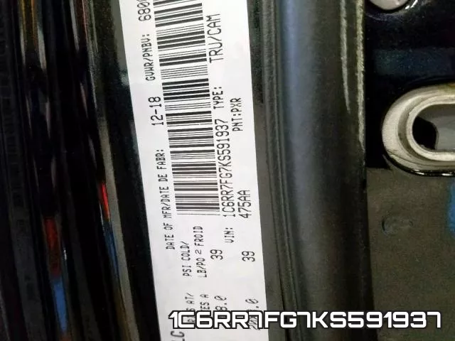 1C6RR7FG7KS591937 фото 2