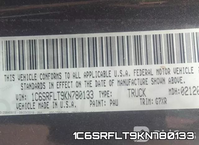 1C6SRFLT9KN780133 фото 9