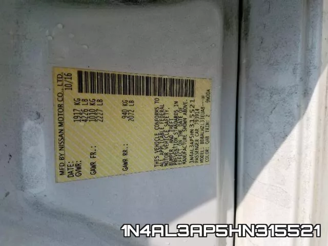 1N4AL3AP5HN315521 фото 2